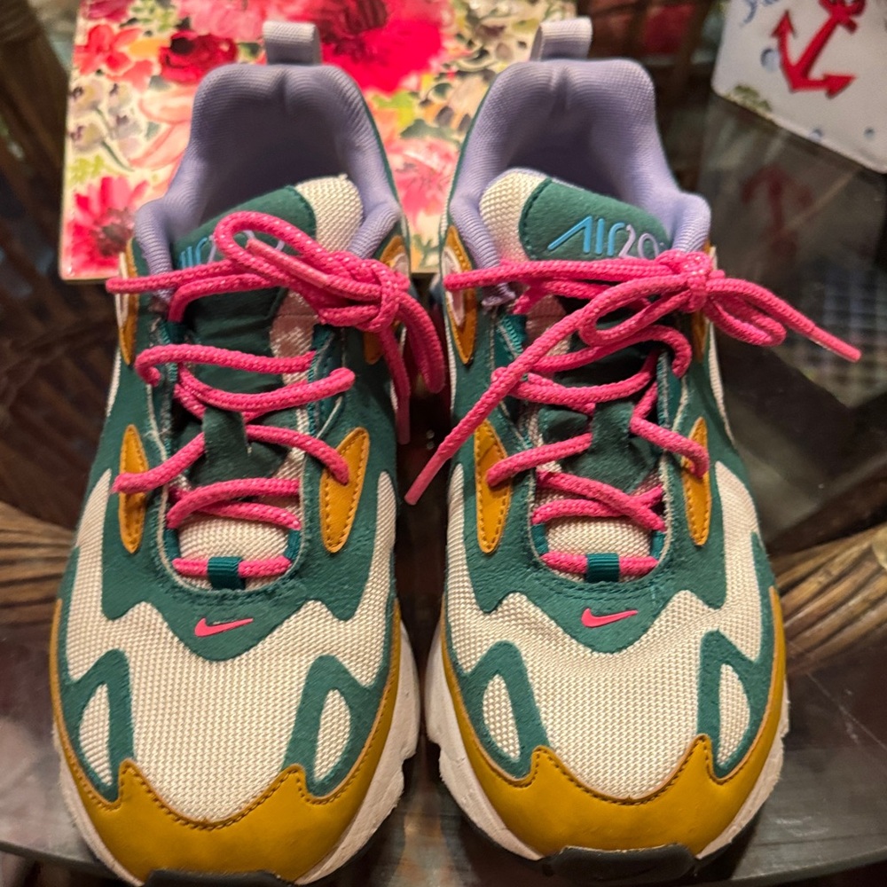 Nike  Sneakers - Green, Pink, and Gold